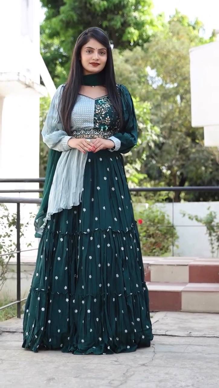 Pc 233 By Prisha Heavy Chinon Party Wear Indo Western Catalog